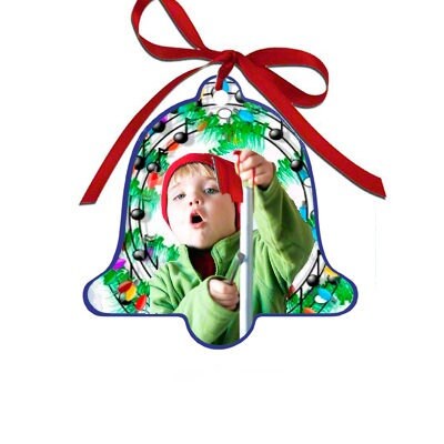Christmas Ornament - 3.33 x 3.33 Bell Custom Christmas Ornaments Family Pictures, First Christmas, etc. - Premium from Udderly Custom LLC - Just $12! Shop now at Udderly Custom LLC