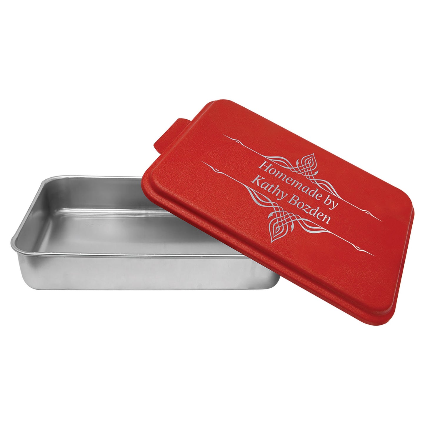 9" x 13" Aluminum Cake Pan With Custom Engraved Lid.