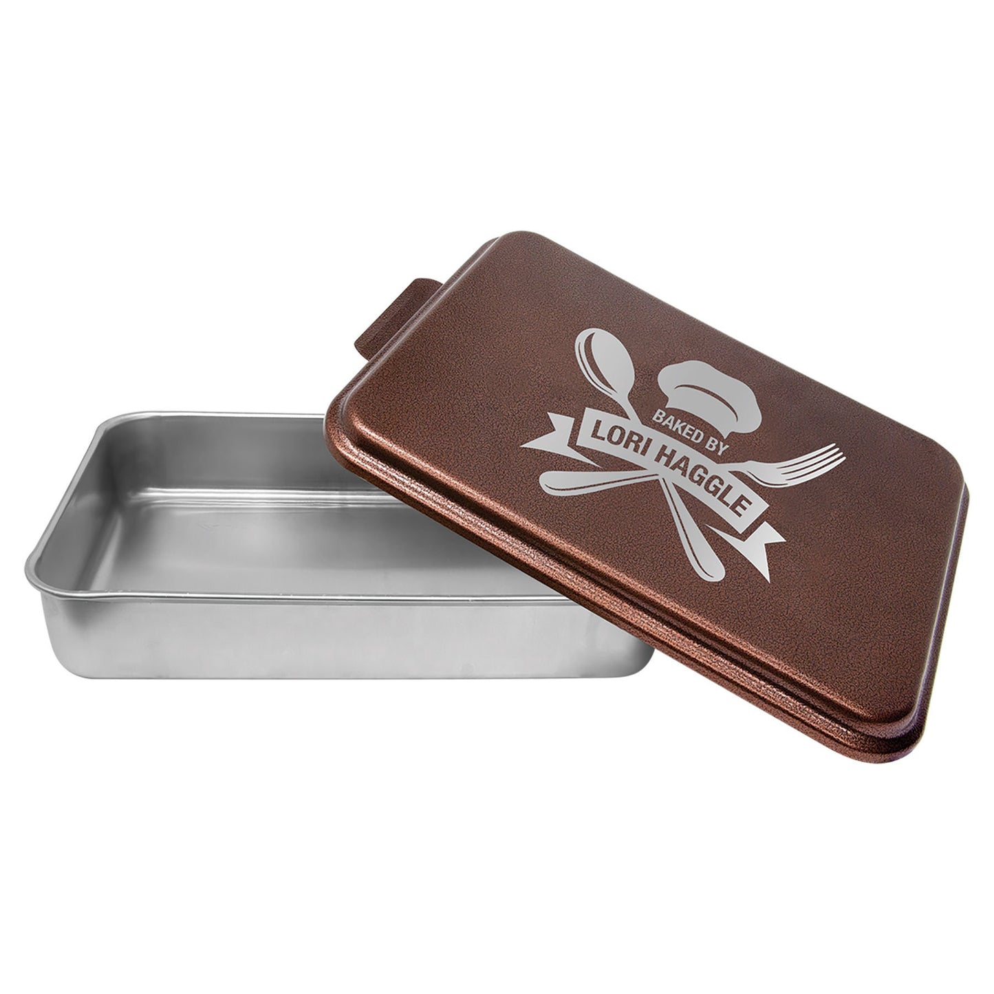 9" x 13" Aluminum Cake Pan With Custom Engraved Lid.